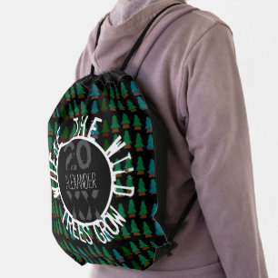 Personalized Pine Tree Woodland Baby Boy Diaper Drawstring Bag