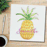 Personalized Pineapple 3 Ring Binder<br><div class="desc">This girly binder is decorated with a yellow watercolor pineapple and a name in pink typography. 
You can customize it by changing the name or making it a monogram.
Because we create our artwork you won't find this exact image from other designers.
Original Watercolor © Michele Davies.</div>