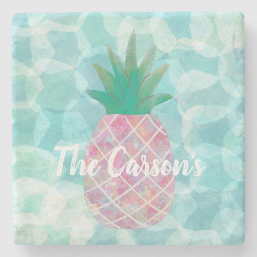 Personalized Pineapple Bar Drink Coaster