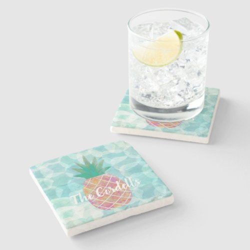 Personalized Pineapple Bar Drink Coasters 