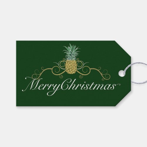 Personalized  Pineapple Christmas  Evergreen  Gift Tags