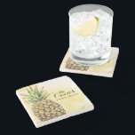 Personalized Pineapple Coasters<br><div class="desc">Add your custom wording to this design by using the "Edit this design template" boxes on the right hand side of the item, or click the blue "Customize it" button to arrange the text, change the fonts and colors and to also add additional information or images to this design. ****For...</div>