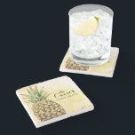 Personalized Pineapple Coasters<br><div class="desc">Add your custom wording to this design by using the "Edit this design template" boxes on the right hand side of the item, or click the blue "Customize it" button to arrange the text, change the fonts and colors and to also add additional information or images to this design. ****For...</div>