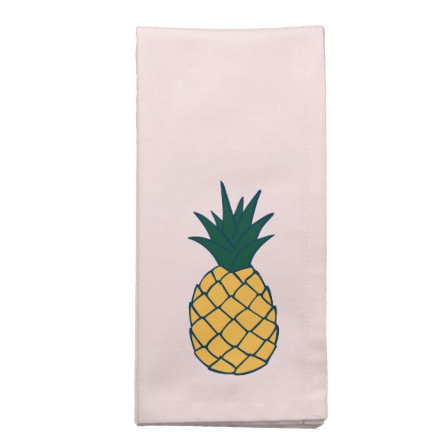 Personalized Pineapple (Cocktail & Dinner) Cloth Napkin (Folded)