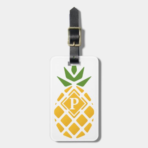 Personalized Pineapple  Editable White Background Luggage Tag