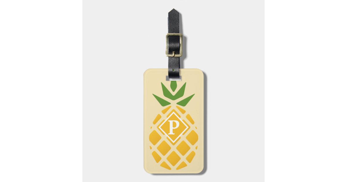 Personalized Pineapple | Editable Yellow Luggage Tag | Zazzle