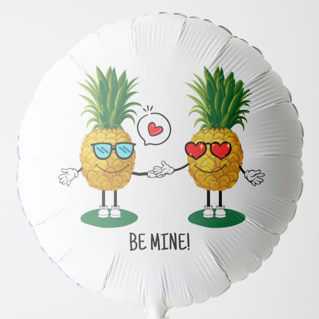Personalized Pineapple Emoji Love Couple Balloon (Front)