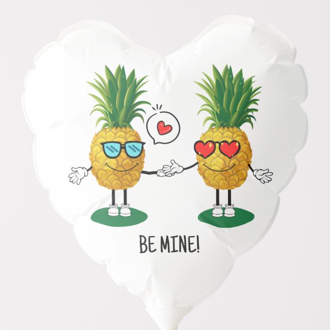 Personalized Pineapple Emoji Love Couple Balloon (Front)