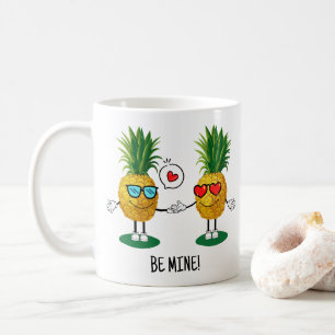 Personalized Pineapple Emoji Love Couple Coffee Mug
