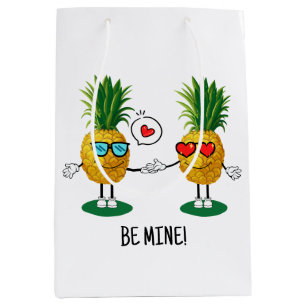 Personalized Pineapple Emoji Love Couple Medium Gift Bag