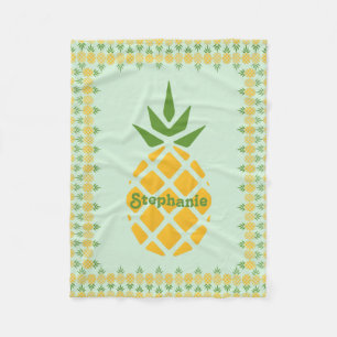 Personalized Pineapple Fleece Blanket