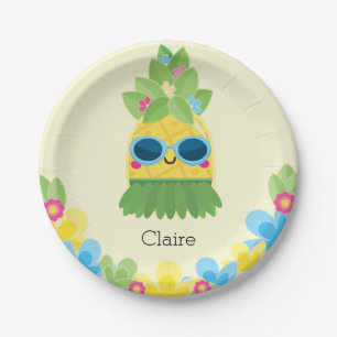 Personalized Pineapple Girls Ms Onederful First Pa Paper Plates
