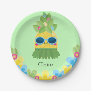 Personalized Pineapple Girls Ms Onederful First Paper Plates