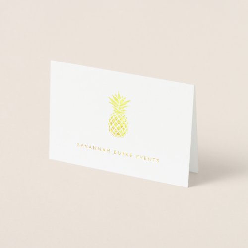 Personalized Pineapple Gold Foil Card
