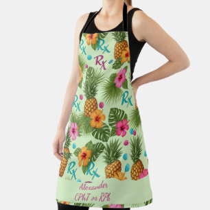Personalized Pineapple & Hibiscus Pharmacy Apron