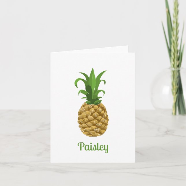 Personalized Pineapple Note Card (Front)