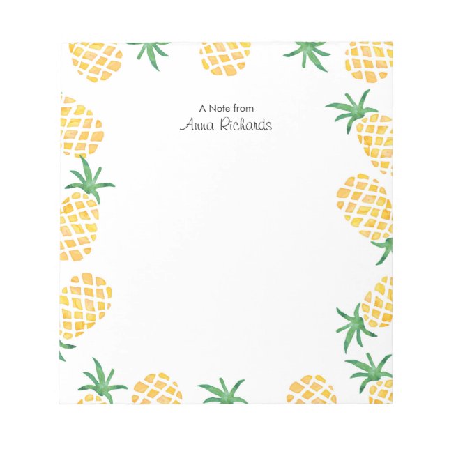 Personalized Pineapple Notepad (Front)