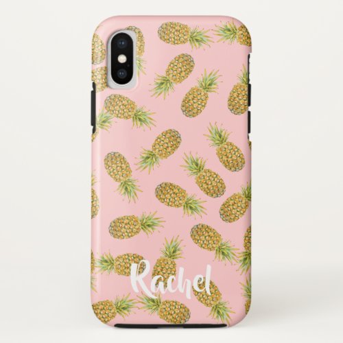 Personalized Pineapple Pattern iPhone X Case