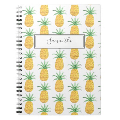 Personalized Pineapple Pattern Notebook