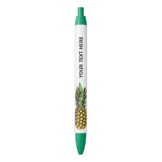 Personalized pineapple print pens with custom text