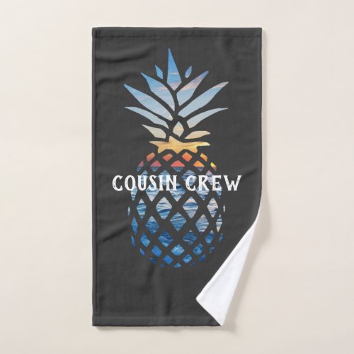 Personalized Pineapple Tropical Family Vacation Hand Towel