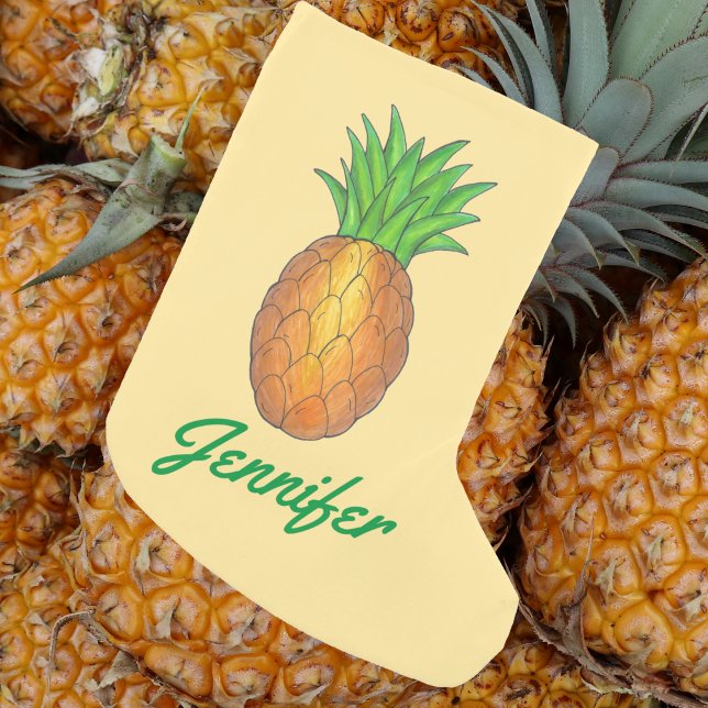 Personalized Pineapple Tropical Island Fruit Small Christmas Stocking (Pineapple stocking)