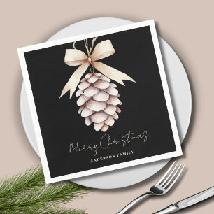Personalized Pinecone Christmas  Napkins