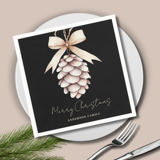 Personalized Pinecone Christmas  Napkins (Creator Uploaded)