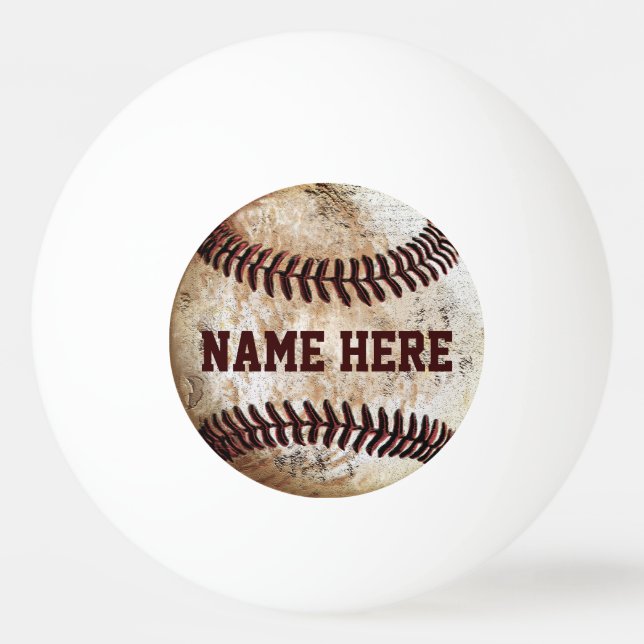 Personalized Ping Pong Balls for Baseball Lovers (Front)