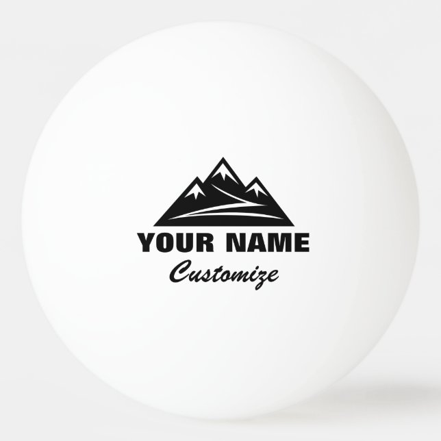 Personalized ping pong balls with mountain logo (Front)