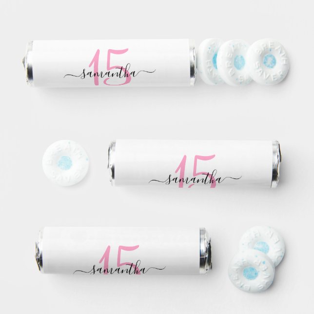 Personalized Pink 15th Birthday Breath Savers® Mints (Assorted)