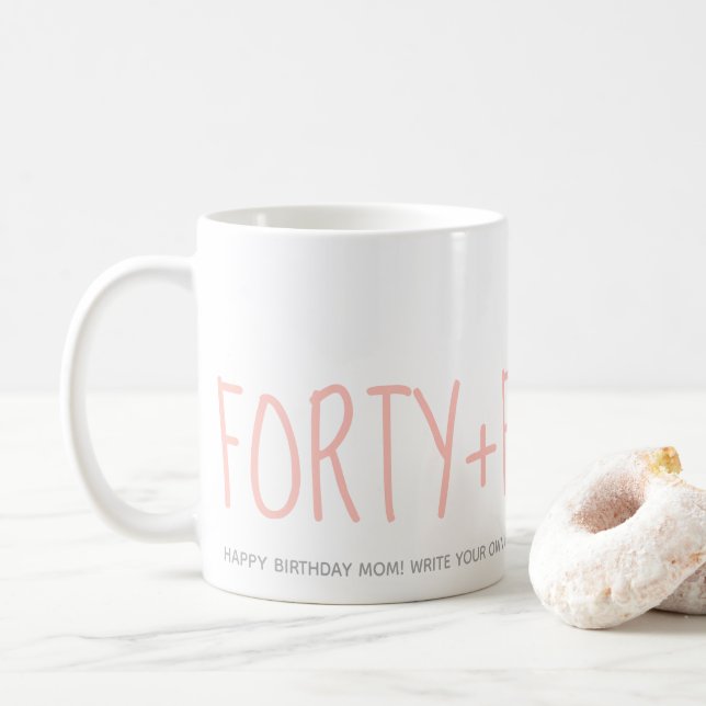 Personalized Pink 40 Fabulous 40th Birthday Gift Coffee Mug (With Donut)