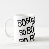 Personalized Pink 50th Birthday Coffee Mug (Left)