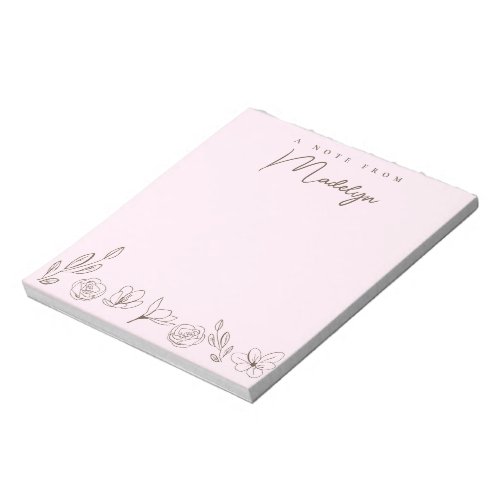 Personalized pink A note From Florals 