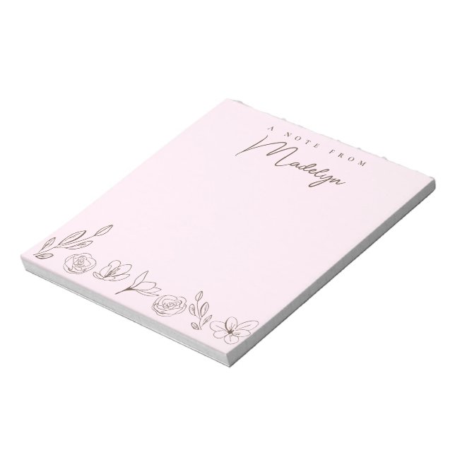 Personalized pink A note From Florals  (Rotated)