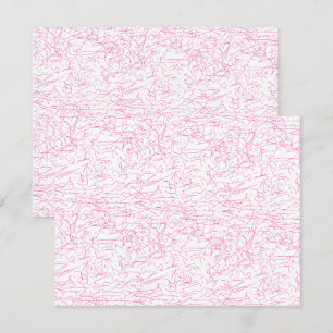 Personalized Pink Abstract Flat Note Card