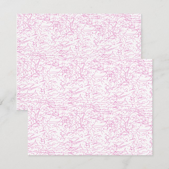 Personalized Pink Abstract Flat Note Card (Front/Back)