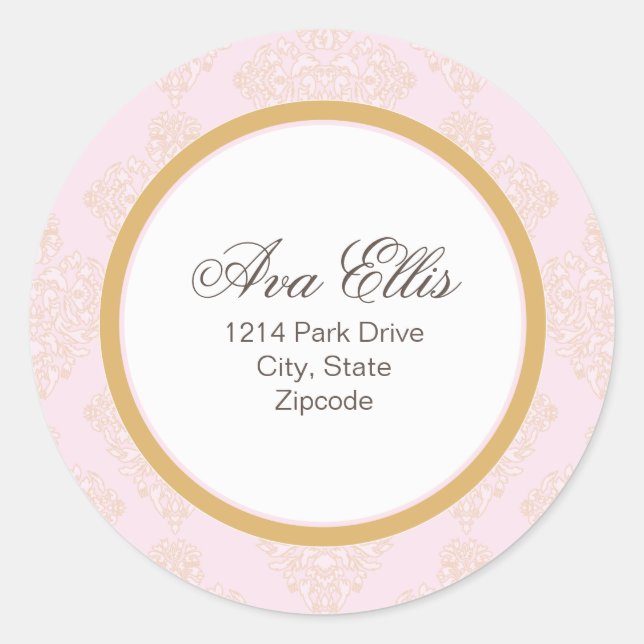Personalized Pink Address Label/Merchandise Seal (Front)
