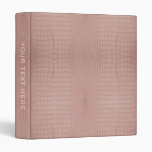 Personalized Pink Alligator Texture Print 3 Ring Binder
