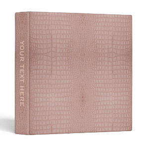 Personalized Pink Alligator Texture Print 3 Ring Binder