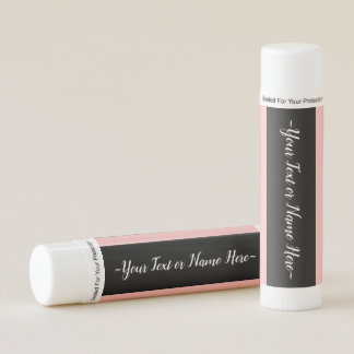 Personalized Pink and Black Lip Balm