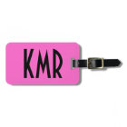 Personalized Pink and Black Luggage Tag