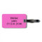 Personalized Pink and Black Luggage Tag