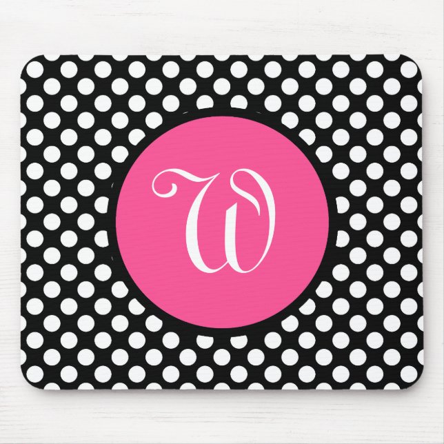 Personalized Pink And Black Mousepad (Front)