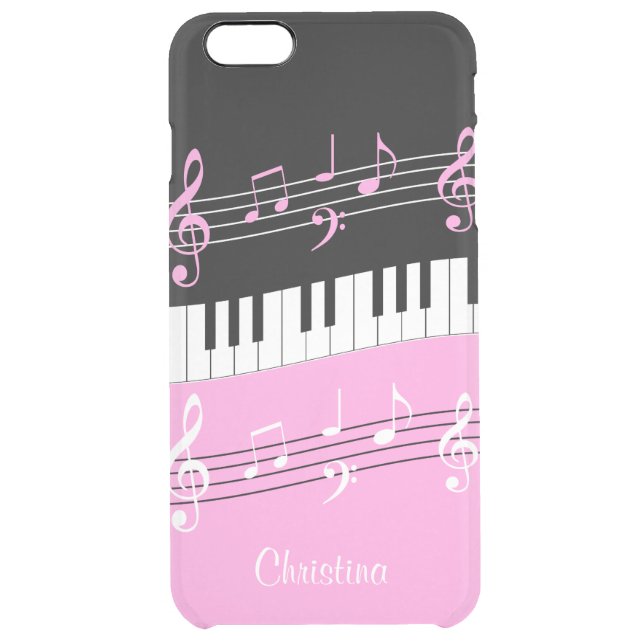 Personalized Pink and  Black music themed Uncommon iPhone Case (Back)
