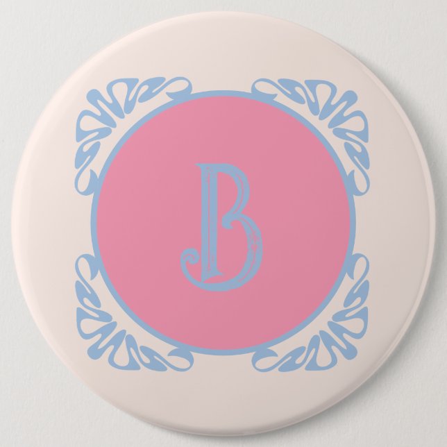 Personalized pink and blue  button (Front)