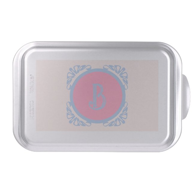 Personalized pink and blue  cake pan (Front)