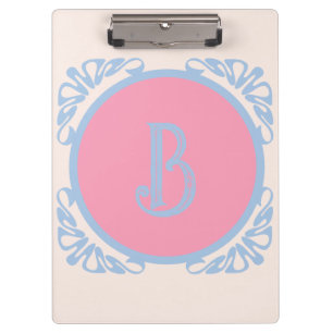 Personalized pink and blue clipboard