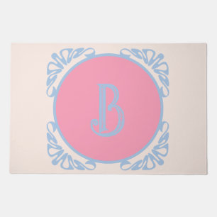 Personalized pink and blue  doormat