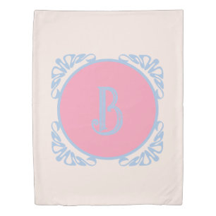 Personalized pink and blue duvet cover